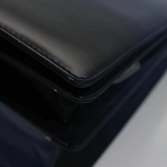 Salvatore Ferragamo Gancini Shoulder Bag Patent Leather Blue Silver Auth 103861 - Picture 5 of 16